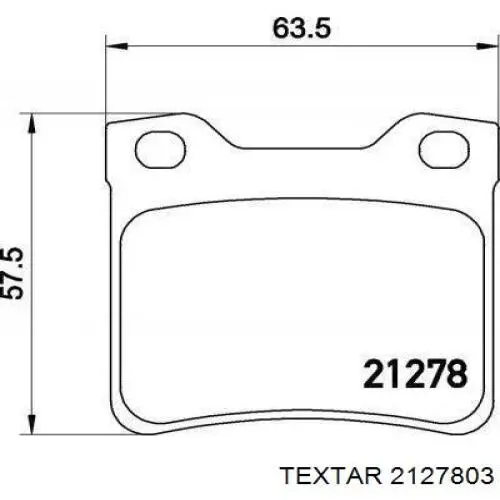 2127803 Textar колодки гальмові задні, дискові