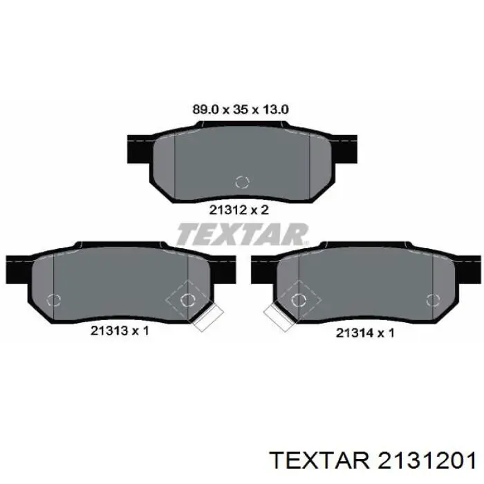 2131201 Textar колодки гальмові задні, дискові