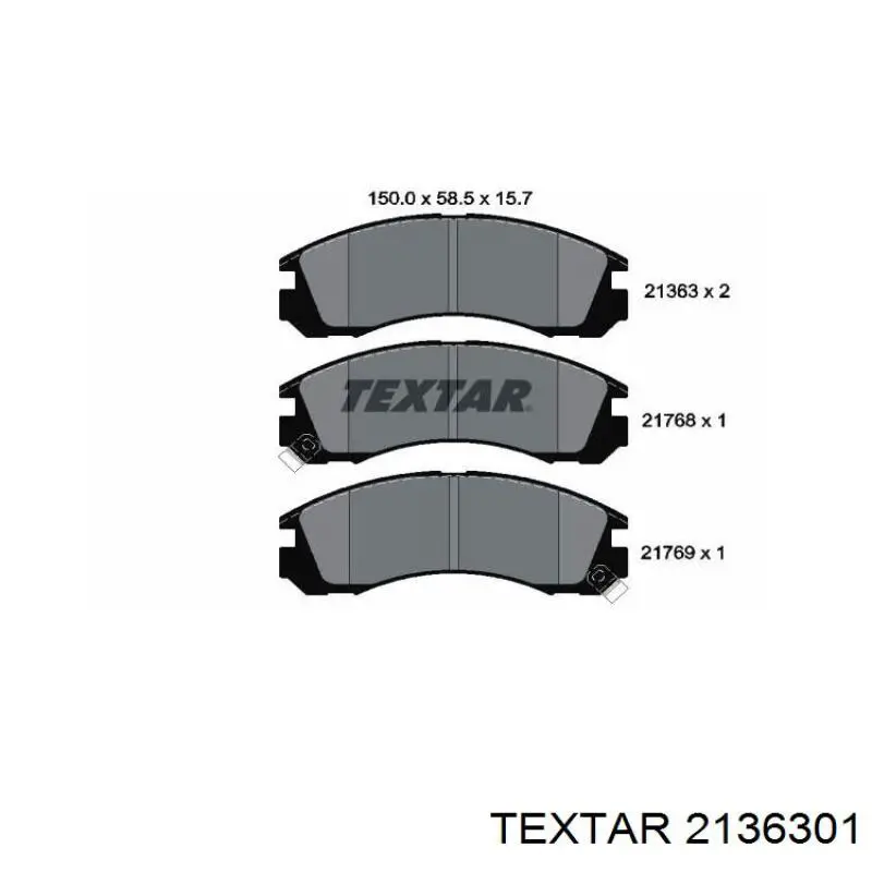 2136301 Textar колодки гальмівні передні, дискові