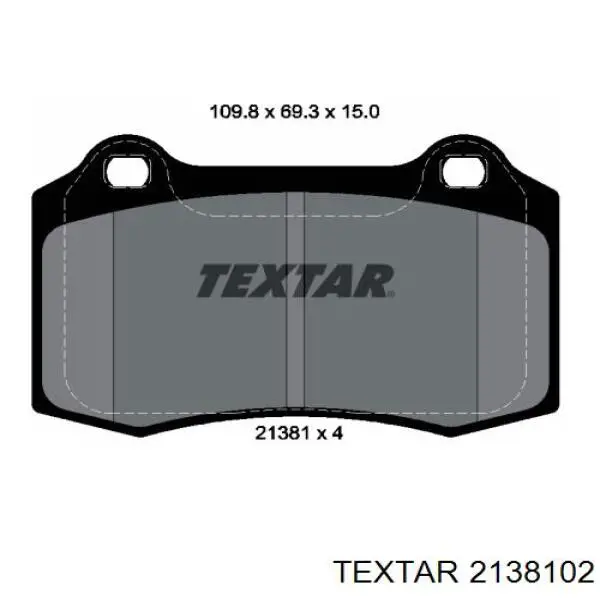 2138102 Textar колодки гальмові задні, дискові