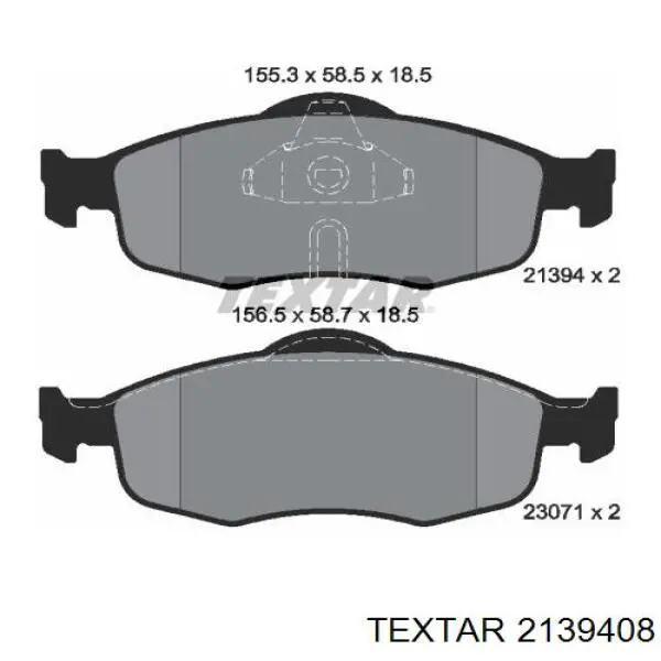 Колодки гальмівні передні, дискові 2139408 Textar