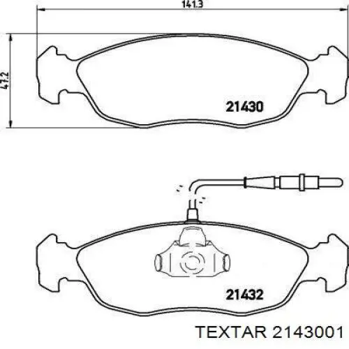 Колодки гальмівні передні, дискові 2143001 Textar