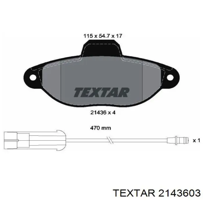 Колодки гальмівні передні, дискові 2143603 Textar