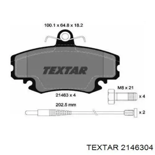 Гальмівні колодки Textar 2146304 ціна, від 13.87 USD
