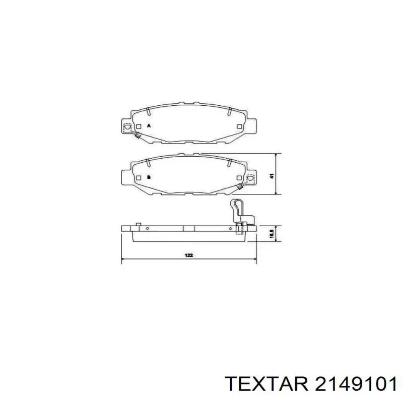 Колодки гальмові задні, дискові 2149101 Textar