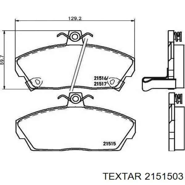 2151503 Textar колодки гальмівні передні, дискові