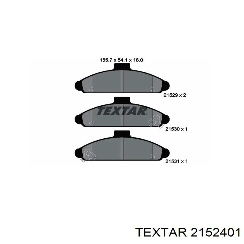 Колодки гальмівні передні, дискові 2152401 Textar