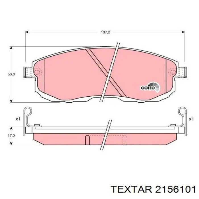 Купити 2156101 Textar Колодки гальмівні передні, дискові
