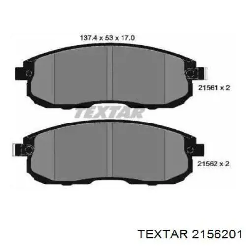 Купити 2156201 Textar Колодки гальмівні передні, дискові