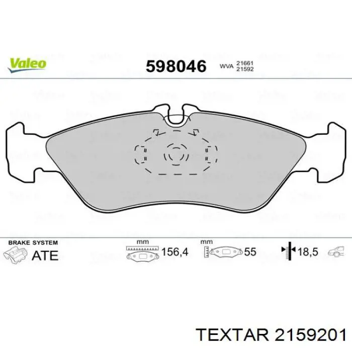 Задні гальмівні колодки Textar 2159201 ціна, від 17.50 USD
