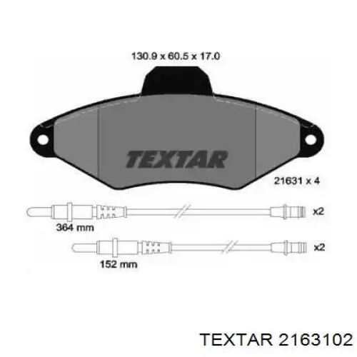 Гальмівні колодки Textar 2163102 ціна, від 17.09 USD