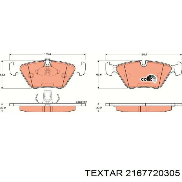Купити 2167720305 Textar Колодки гальмівні передні, дискові
