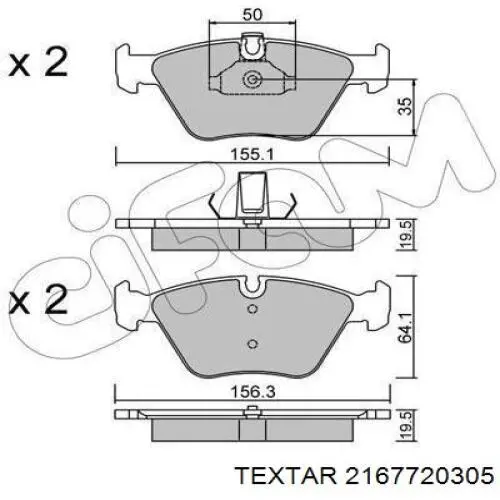 Гальмівні колодки Textar 2167720305 ціна, від 21.79 USD