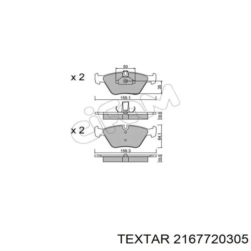 Гальмівні колодки Textar 2167720305 ціна, від 21.79 USD