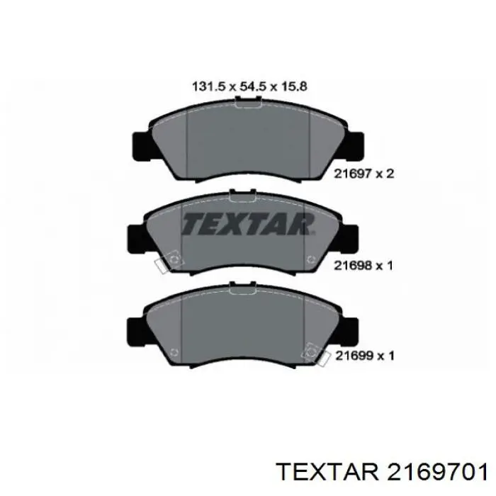 2169701 Textar колодки гальмівні передні, дискові