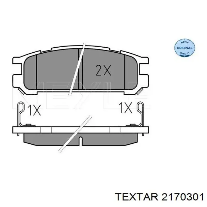 2170301 Textar Колодки гальмівні задні, дискові