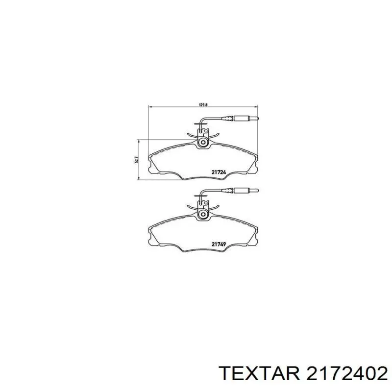 2172402 Textar колодки гальмівні передні, дискові