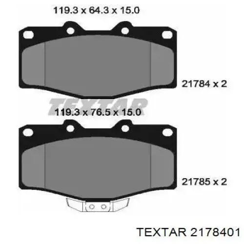2178401 Textar Передні гальмівні колодки