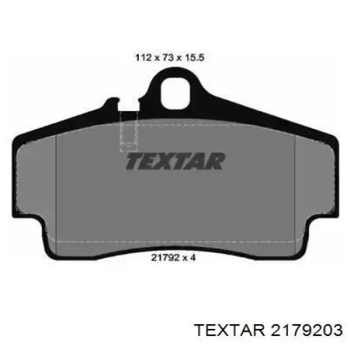 2179203 Textar Колодки гальмівні задні, дискові