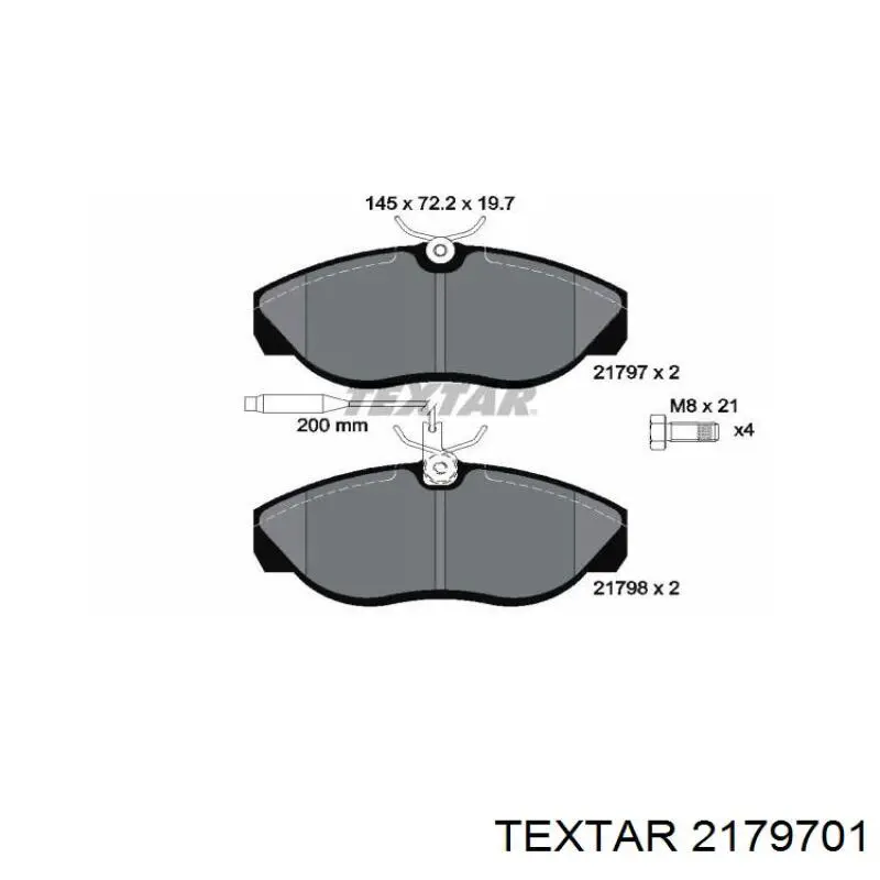 2179701 Textar колодки гальмівні передні, дискові