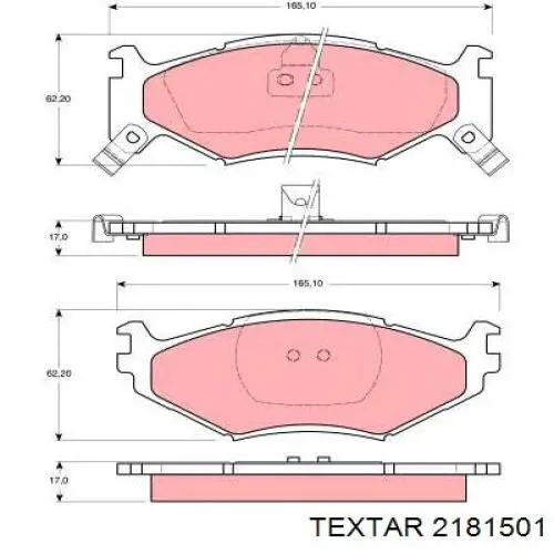 2181501 Textar Передні гальмівні колодки