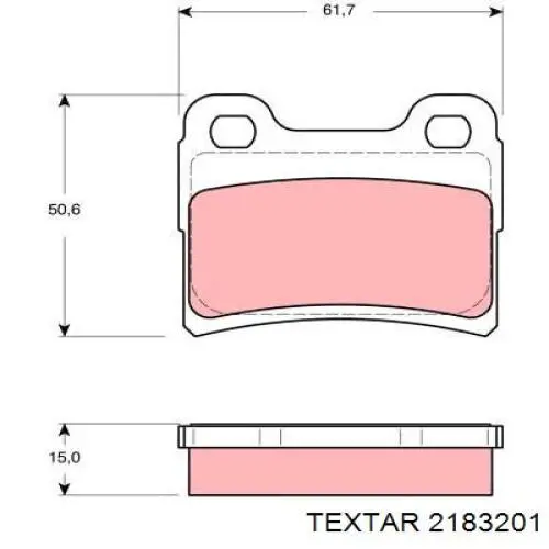 2183201 Textar колодки гальмові задні, дискові