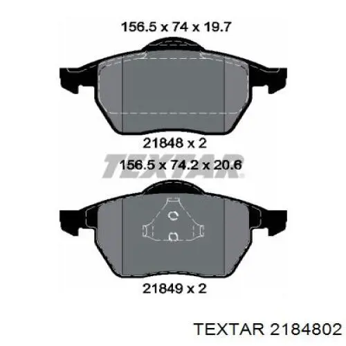 Колодки гальмівні передні, дискові 2184802 Textar