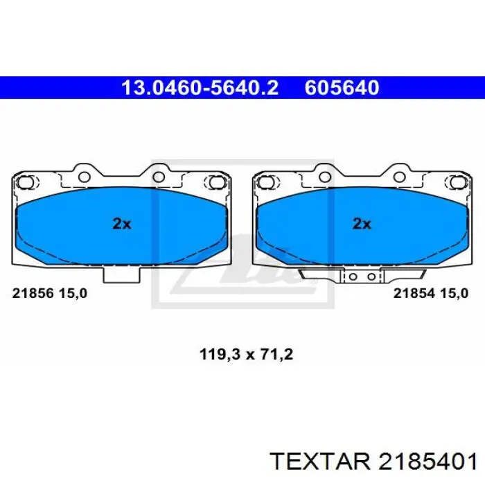 Гальмівні колодки Textar 2185401 ціна, від 29.42 USD