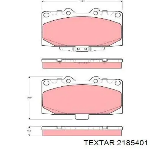 Купити 2185401 Textar Колодки гальмівні передні, дискові