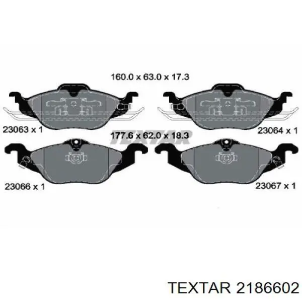 Гальмівні колодки Textar 2186602 ціна, від 16.30 USD