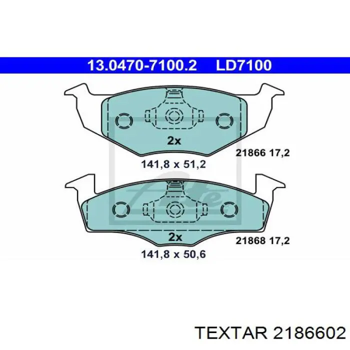 Купити 2186602 Textar Колодки гальмівні передні, дискові