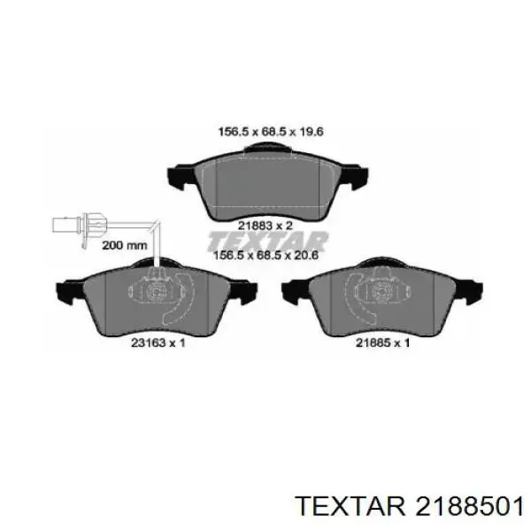 Гальмівні колодки Textar 2188501 ціна, від 20.11 USD