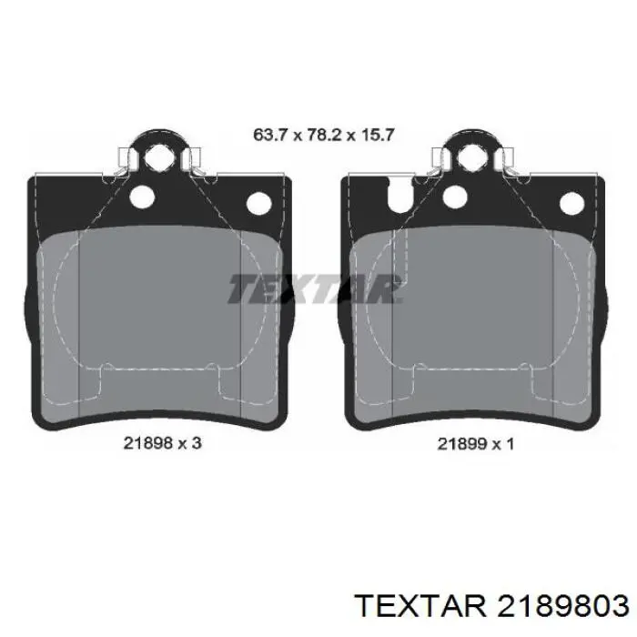 2189803 Textar колодки гальмові задні, дискові