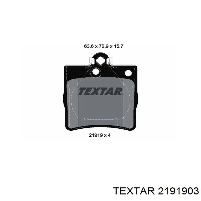 2191903 Textar колодки гальмові задні, дискові