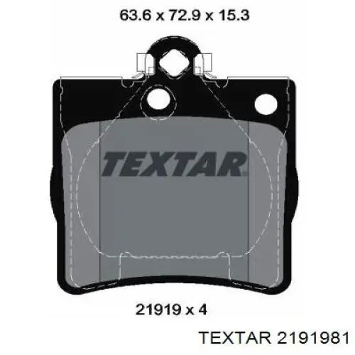 Задні дискові колодки Textar 2191981