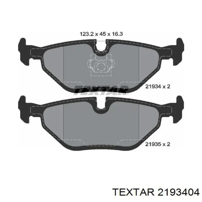 Колодки гальмові задні, дискові 2193404 Textar