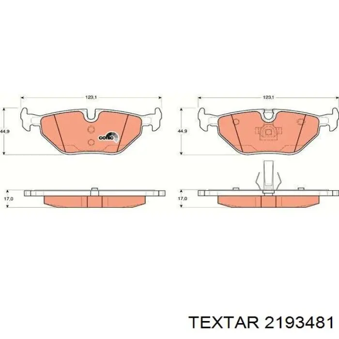 Задні гальмівні колодки Textar 2193481 ціна, від 17.82 USD