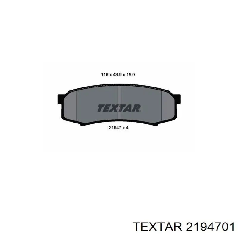 2194701 Textar Колодки гальмівні задні, дискові