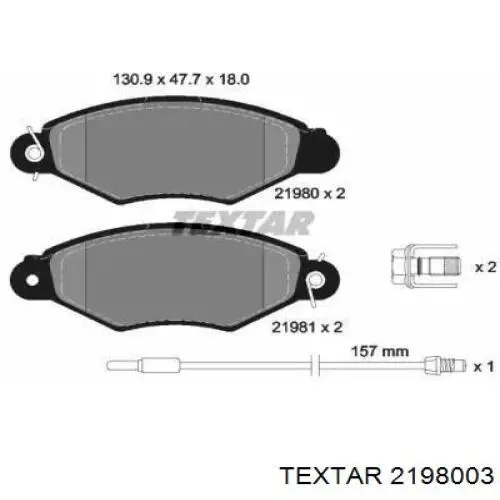 Тормозні колодки Textar 2198003