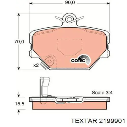 Купити 2199901 Textar Колодки гальмівні передні, дискові