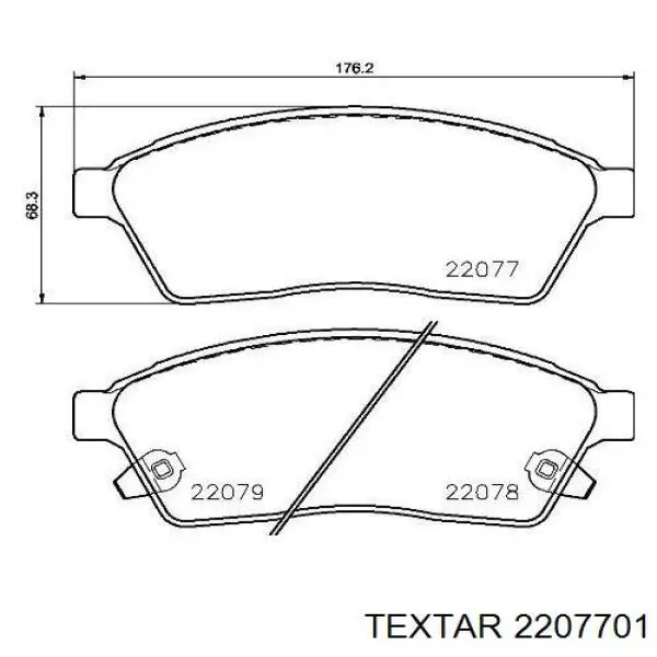 Колодки гальмівні передні, дискові 2207701 Textar