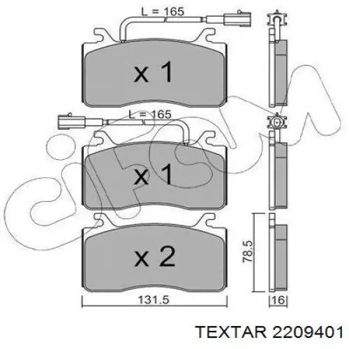 Гальмівні колодки Textar 2209401 ціна, від 60.70 USD
