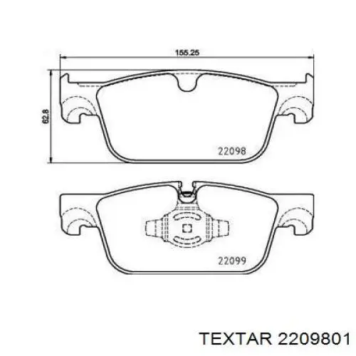 Купити 2209801 Textar Колодки гальмівні передні, дискові