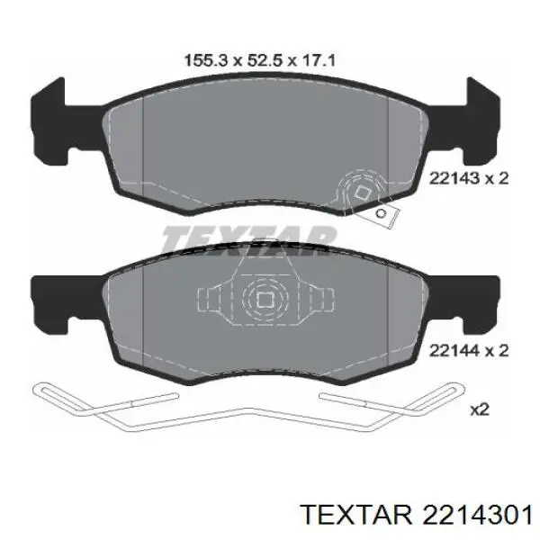 Колодки гальмівні передні, дискові 2214301 Textar