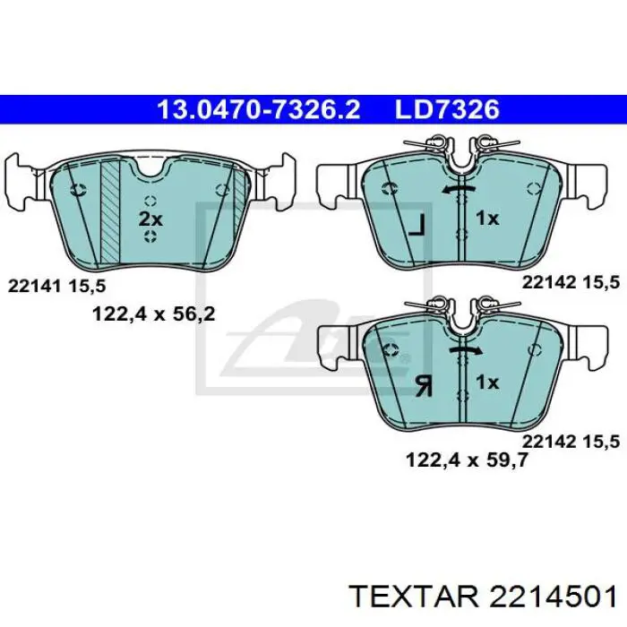 Гальмівні колодки Textar 2214501 ціна, від 77.91 USD