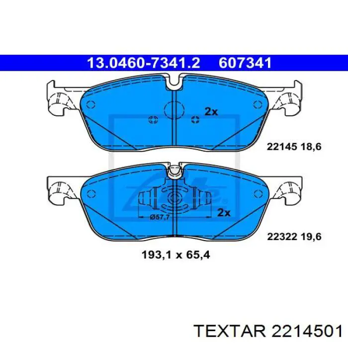 2214501 Textar колодки гальмівні передні, дискові