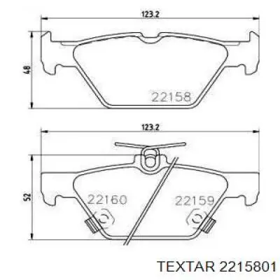 Задні дискові колодки Textar 2215801