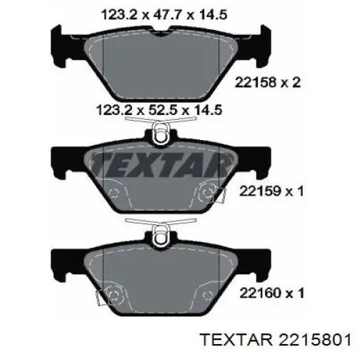 Колодки гальмові задні, дискові 2215801 Textar