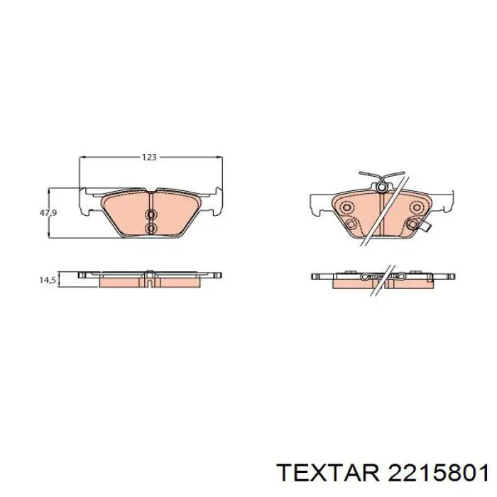 Задні гальмівні колодки Textar 2215801 ціна, від 38.61 USD