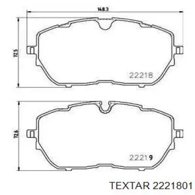 2221801 Textar Передні гальмівні колодки